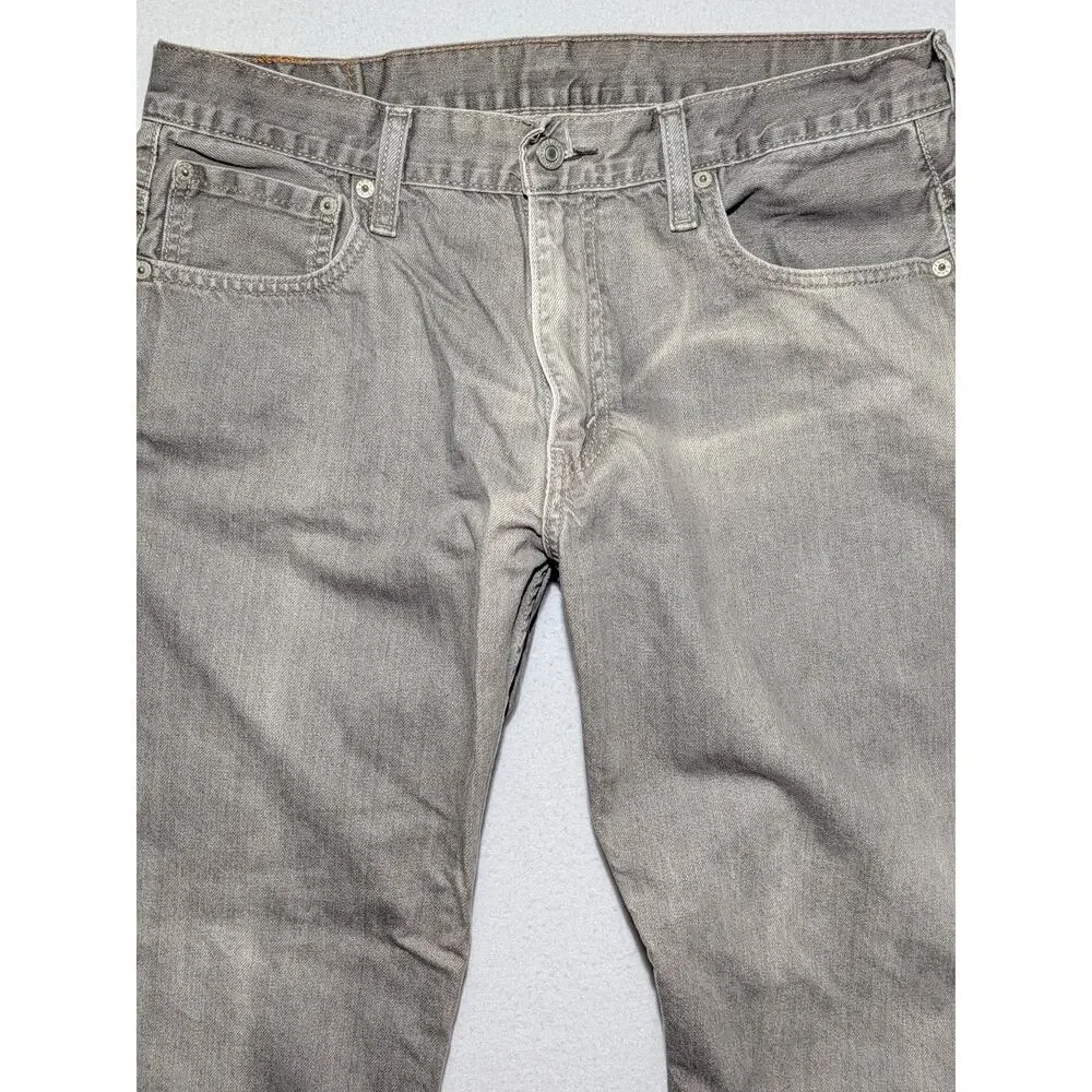 Levi's 569 Loose Straight Jeans 34x30 Gray‎ Denim 100% Cotton Mens Baggy Skater